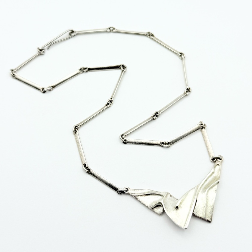 Bjorn Weckstrom Lapponia Modernist Sterling Silver Necklace Finland 2006